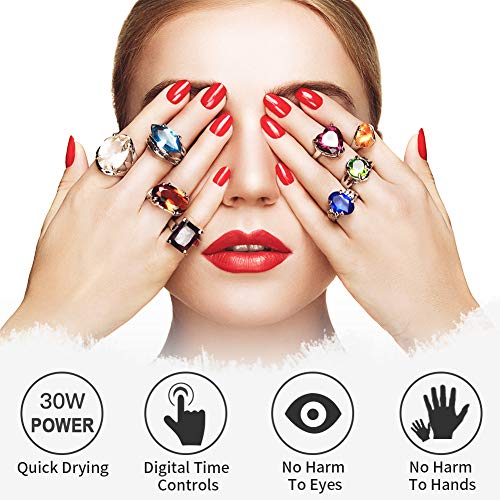 ELEHOT UV Nail Lamp Dryer LED Light for Fingernail & Toenail Gels Based Polishes with Sensor, 30s 60s 90s Timer - Thumbnail 5