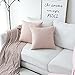 Home Brilliant ecorative Pillow Covers 18x18 Throw Pillow Covers Lined Linen Cushion Covers for Bed Couch, Set of 2, 18 x 18 inches(45cm), Baby Pink