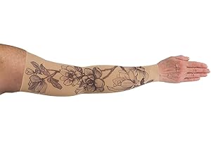 LympheDIVAs Medical Graduated Compression Sleeve for Lymphedema (Short 30-40 mmHg Large, Magnolia)