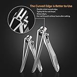 Chimocee Nail Clippers, 2PCS Professional Sharpest Stainless Steel Fingernail and Toenail Clippers,Heavy Duty Big Nail Clippers Set for Men & Women