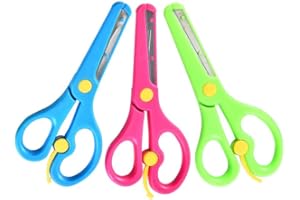 LORJE Children Safety Scissors - Pre-School Training Scissors, Art & Craft Scissors, Toddlers Training Scissors (3PCS)