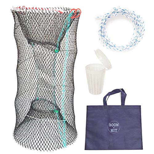 Boom&HIT Portable Folded Bait Crawfish Trap for Lobster Shrimp Crawdad