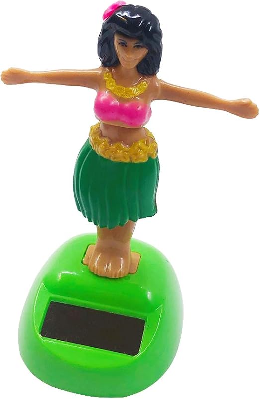 Hawaiian Hula Girl Solar Power Dancing Figure Doll Toy Car Dashboard