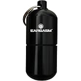 Eargasm Keychain Earplug Travel Carrying Case - Convenient Metal Waterproof Keychain Container Perfect for Traveling with Ear-Plugs, Pills, Medicine and Small Items On-The-Go - Black, 1.06 in x 2.2 in
