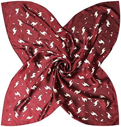 Coloris Edition Fashion Scarf for Women Silk Satin Large Square Head Hair Scarf Lightweight 27.5 x 27.5 Inch