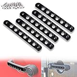 Opall Front Door & Back Door Aluminum Grab Handle Cover For 2007 - 2016 Jeep Wrangler JK & Unlimited 4 Door 5pcs/set (BLACk)