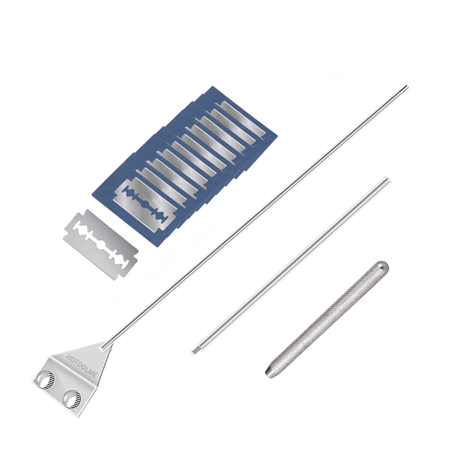 Photo 1 of HOTOOLME Aquarium Scraper, 25.6" Stainless Steel Scraper Cleaning Razor with 10 Blades for Glass Aquarium Fish Tank