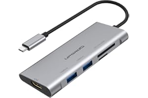 UPGROW USB C to HDMI Hub, Type C 5 in 1 Adapter with 2 USB 3.0 Ports, 4K@30Hz HDMI, SD/TF Card Reader, Compatible with MacBook Pro 2018-2020, ChromeBook, Dell XPS, Surface Go and Other C-Port Laptops