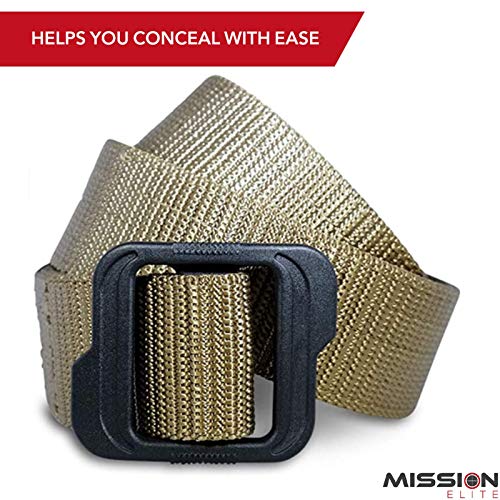 MISSION ELITE Tactical Belt Heavy Duty EDC Gun Belts for Men 2Ply, 1.5 Inch Nylon Survival