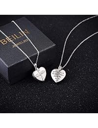 Beilin - Colgante de plata de ley 925, diseño de alas de ángel, con forma de cruz, para cenizas, recuerdo, corazón, cremación, joyería para cenizas