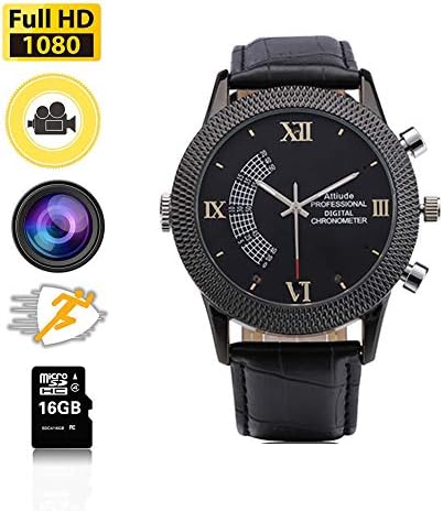 FRUZAZ 1080P Camera Watch 64GB(with 16G TF card) Wrist Hidden Infrared Camera Precision Cam Intelligent Noise Reduction Precision Time Camera Home Outdoor Camera Watch