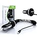 Mengo Apple MFI Certified 24W/4.8A Dual Ports Tangle-Free Coiled Car Charger - Black
