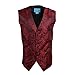 Epoint EGC1B07C-3XL Red Black Paisley Romance Fashion Waistcoat Woven Microfiber Discount Vest XXX-Large Vest