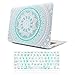 iCasso Macbook Retina 12 Inch Case With Keyboard Cover Rubber Coated Hard Shell Protective Cover For Macbook 12 inch With Retina Display Model A1534 -Blue and White Medallion