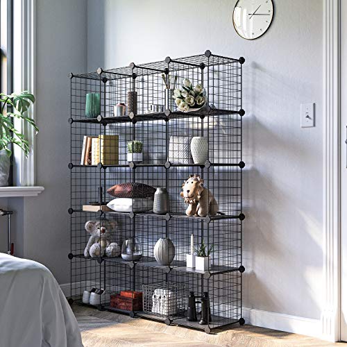 SONGMICS Wire Cube Storage, 20Cube Modular Rack, PP Plastic Shelf