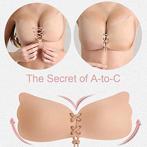 Klebe BH, Trägerloser BH Push Up Silikon Rückenfreier Bra mit Dem Selbstklebendem BH für Abendkleider, Ballkleider… – Bild 4