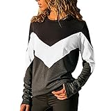 Haluoo Fashion Long Sleeve T Shirt for Women Block