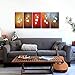 Wieco Art Colorful Flowers Oil Painting on Canvas Wall Art Ready to Hang for Living Room Bedroom Home Decoration Modern 5 Piece 100% Hand Painted Gallery Wrapped Contemporary Abstract Floral