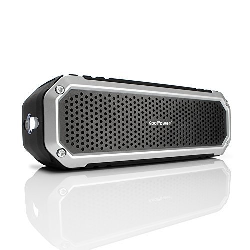KooPower KOOMB0215BS 10W Aluminum Bluetooth Waterproof Speaker, Black / Silver
