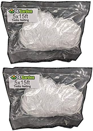 247Garden 2-Pack 5 x 15ft Plant Trellis Netting w/6" Square Mesh for Indoor/Outdoor Gardening