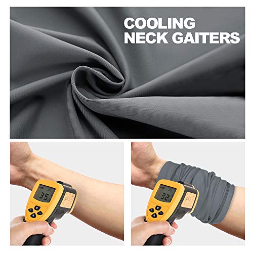 GonHui Neck Gaiter Sun Protection Sport Face Cover Cool Scarf Lightweight Breathable UPF 50 Face Bandana for Fishing Cycling Hiking (White+Gray)