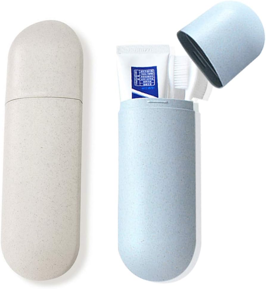 XiangCheng 2Pcs Travel Toothbrush Case, Portable Toothpaste Box Toothbrush Storage Box Toothbrushes Holder Water Cup for…