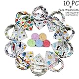 10-pack Unisex Baby Bandana Drool Bibs, Boys and Girls Absorbent Cotton Bibs Super-Stylish Anti-Smell Anti-Bacterial Apron Bibs Quick Dry Avoids Drool Rash with Nickel-Free Snaps, Best for Sensitive Skin FREE Baby Washcloth GIFT