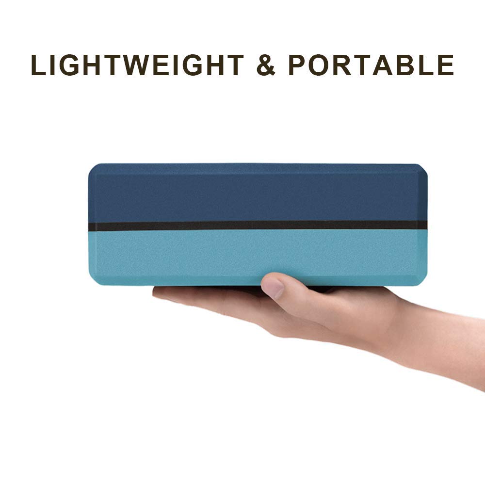YUNMAI Premium Yoga Block, EVA Eco Material, Yoga Block Foam with dual Color, Yoga Blocks and Bricks Set of 2, Blue