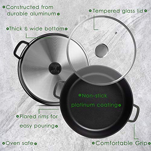 11 Inch Aluminum Pan NonStick Cookware Set, Sauté Pan, Casserole