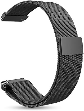 AumoToo Replacement Bands for Garmin Vivoactive 3 Fitness Watch 20mm Adjustable Milanese Mesh Loop Stainless Steel Metal Strap Quick Release Accessory Watchband