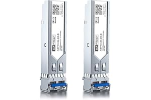 H!FIBER.COM 1.25G Single Mode SFP LC Module, 1000Base-LX/LH Fiber Transceiver for Cisco GLC-LH-SMD, Meraki, Ubiquit UniFi, TP-Link, Fortinet, Intel, Netgear, Mikrotik and More (SMF,1310nm,20km,DDM) 2 Pack