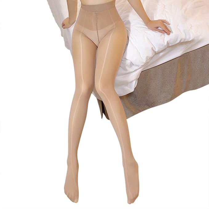 ElsaYX 8D Frauen Ultra Thin Schiere Breiten Bund Glänzend glänzende Strumpfhosen Strumpfhosen