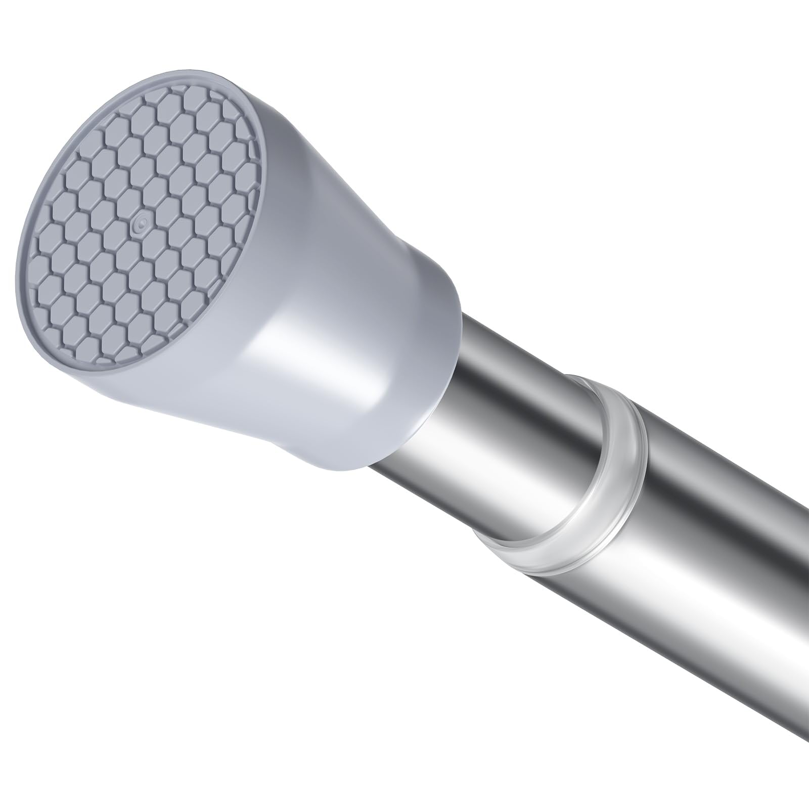 Zipglo Shower Curtain Pole 1pcs Telescopic Curtain Pole 113 to 197 Cm, Tension Curtain Rod Silver Shower Poles Extendable No Drill Extendable Curtain Rod for Bathroom, Window, Wardrobe — image 1