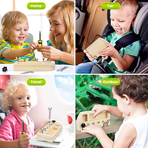 TOY Life Wooden Montessori Screwdriver Board Set, Montessori Toys for 3 4 5 Toddler & Kid