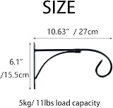 NUPTIO Hanging Basket Brackets 2 Pcs Outdoor Wall Hooks Black 5kg Load view 5