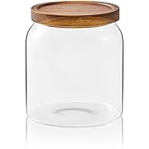 Sweejar Glass Jars for Laundry Room Organization, Half-Gallon Laundry Pods Container, Glass Food Storage Jars with Airtight Lid, 1 Pack, Press Lid