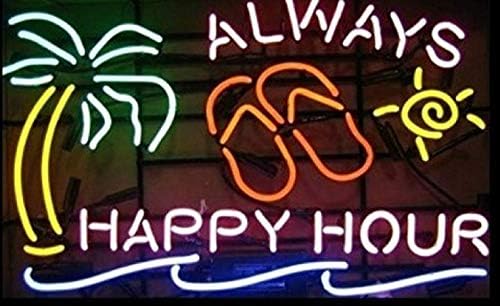 Rosa Neon Brief Leuchtreklame Fur Immer Happy Hour Palme Neonrohrenschild Neonlichter Zeichen Glasrohre Iconic Bulbs Bright Lamp Amazon De Beleuchtung