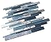 Glossy Blue Glass and Blue Stone Random Brick Straight Pattern Glass Mosaic Tiles for Bathroom and Kitchen Walls Kitchen Backsplashes