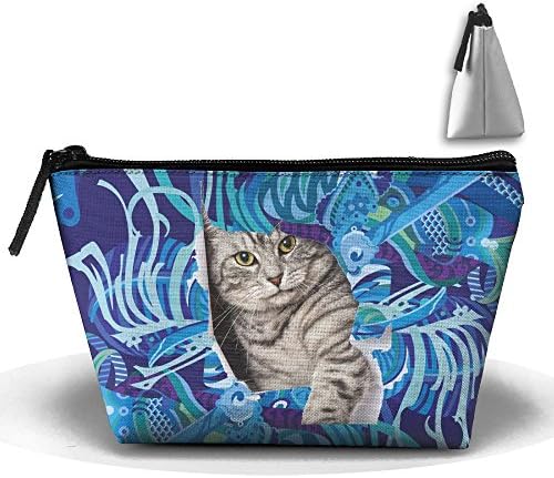 Unisex Stylish And Practical The Cute Cat Through The Wall Trapezoidal Storage Bags Handbags