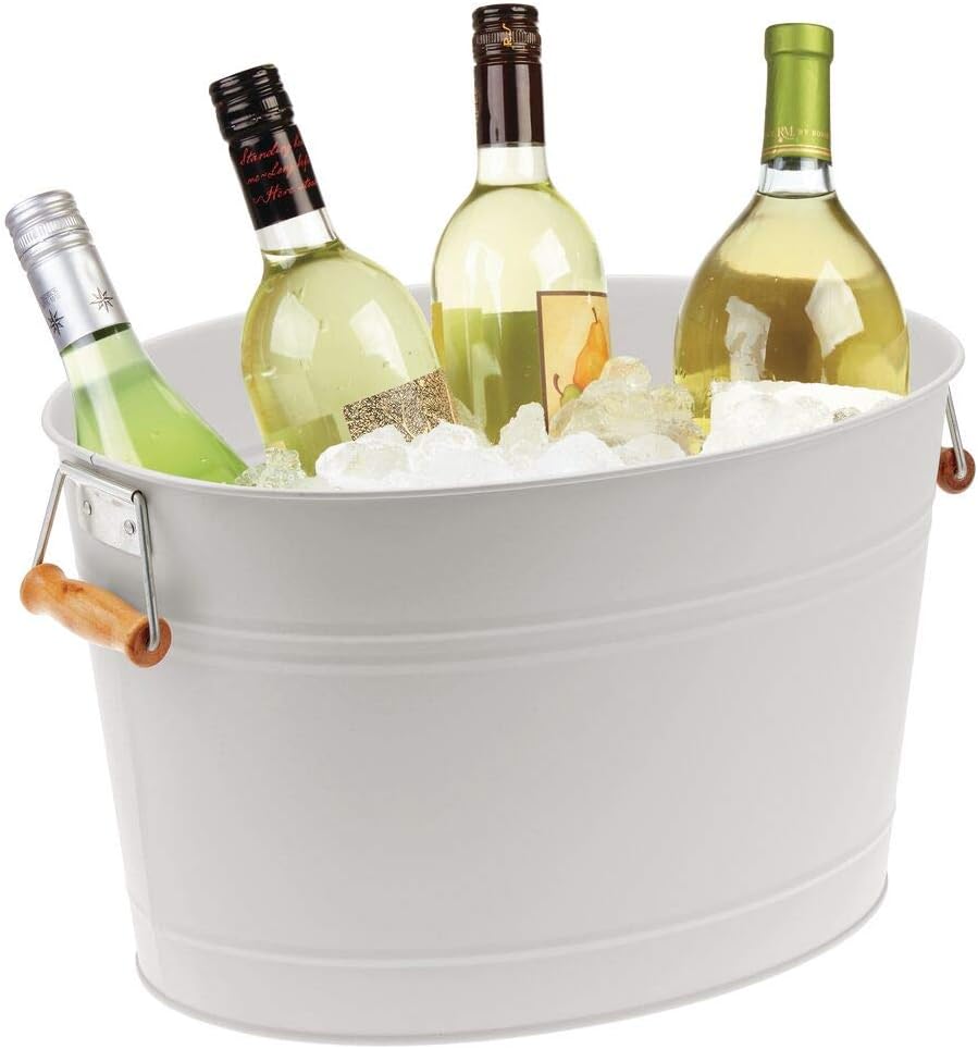 mDesign Metal Beverage Tub & Soda Pop, Beer, Wine, Ice