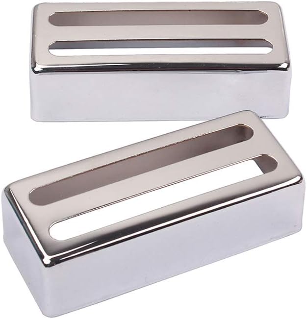 Alnicov 2 Pcs Guitar Pickup Cover Humbuckers Pickup Cover 69mmX29mm for Electric Guitar,Chrome - Image 5