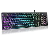 Gaming Keyboard FL.Esports LED Keyboard K188 DIP RGB USB Wired Anti-ghost Mechanical Gaming Keyboard with Blue Switches For Computer,PC and Gamers