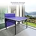 TUSY 98% Preassembled Multi-Use midsize Compact Table Tennis Table Outdoor/Indoor with a Scaled Down Size for Easy Storage