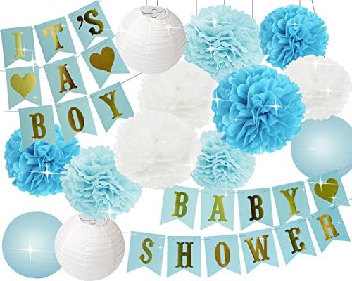 turquoise baby shower decorations