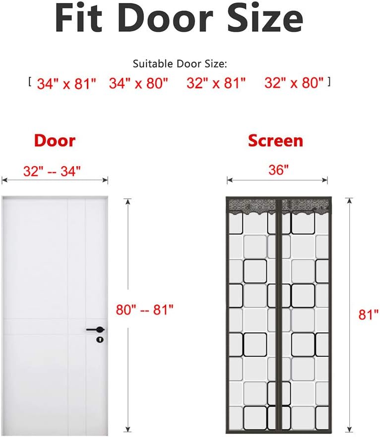 Insulated Door Curtain - Thermal Magnetic Self-Closing Privacy Door Screen Winter Stop Draft Keep Cold Out Door Cover for Patio, Kitchen, Bedroom, Air Conditioner Room(36 x 82 inch, Grey): Kitchen & Dining