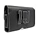Leather Carrying Protective Case Holster Belt Clip and Loops for ZTE Axon M Devices - (Pouch Dimension: 6.20 x 3.20 x 0.60 inch)