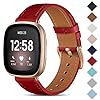 CeMiKa Lederen Bandje Compatibel met Fitbit Sense/Fitbit Versa 3, Vervangende Lederen Band Compatibel met Fitbit Sense…