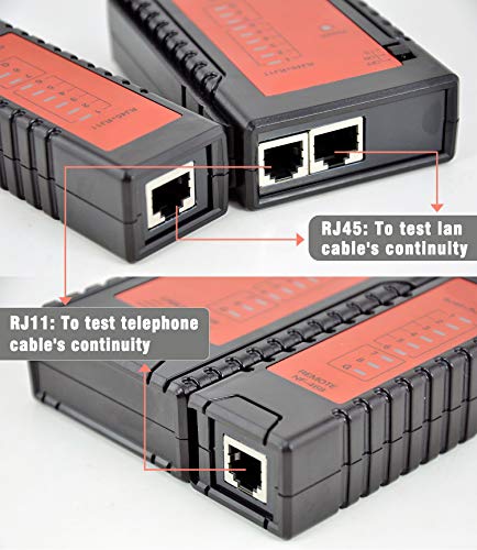 KOLSOL Network LAN Cable Tester 60V RJ45 RJ11 RJ12 Cat5 Cat6 UTP Phone Wire Automatic Test Tool