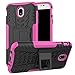 MAMA MOUTH Galaxy J7 Pro J730G Case, Shockproof Heavy Duty Combo Hybrid Rugged Dual Layer Grip Cover with Kickstand for Samsung Galaxy J7 Pro J730G 2017(with 4 in 1 Packaged),Pink