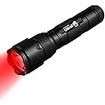 ULTRAFIRE WF-502R Zoomable Red Light Flashlight, Single Mode, RED LED 630nm, Hunting Lights with Clip, Adjustable Focus Emergency Flashlights